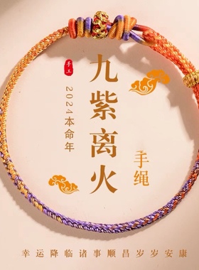 现货2025蛇年蛇绳九紫离火手绳兔蛇羊狗蛇年红绳手链纯手工