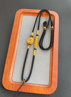 新款手工制作高端蜜蜡吊坠挂绳可调节八股编曼陀罗结桃花结项链