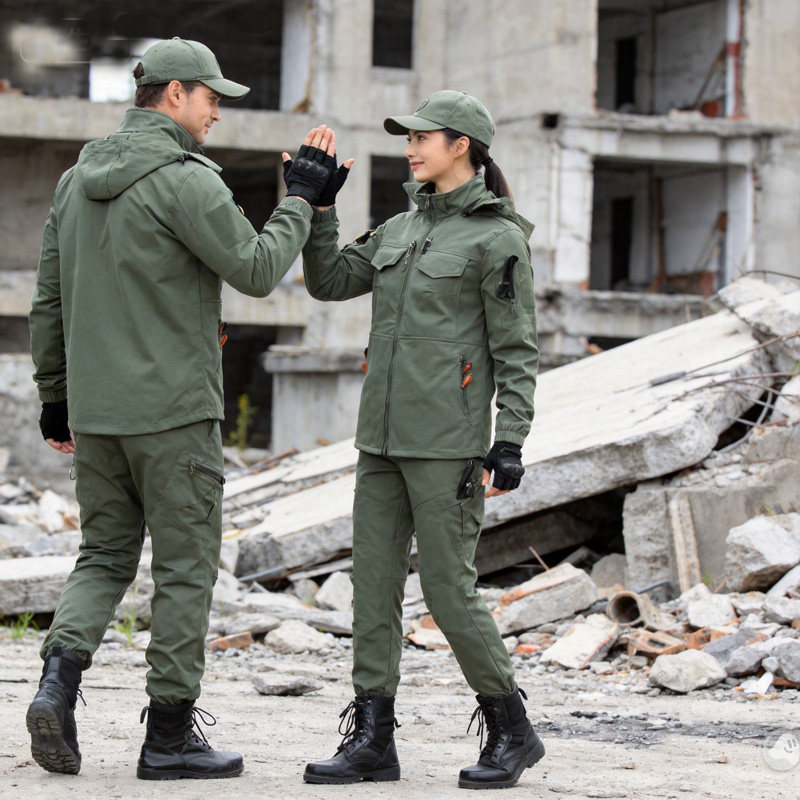 新款迷彩服套装春秋季太空棉弹力面料加裆户外战术作训服男工作服