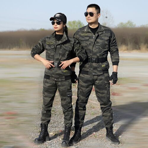 迷彩服套装男弹力棉耐脏劳保服