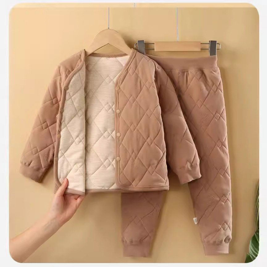 校服神器绵羊毛儿童秋冬棉袄棉裤内穿保暖棉衣男女童穿小学生内胆