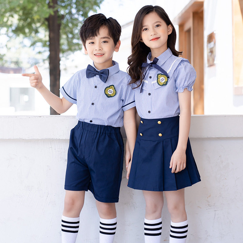 幼儿园园服夏装英伦风儿童班服夏学院风毕业照小学生夏季校服套装