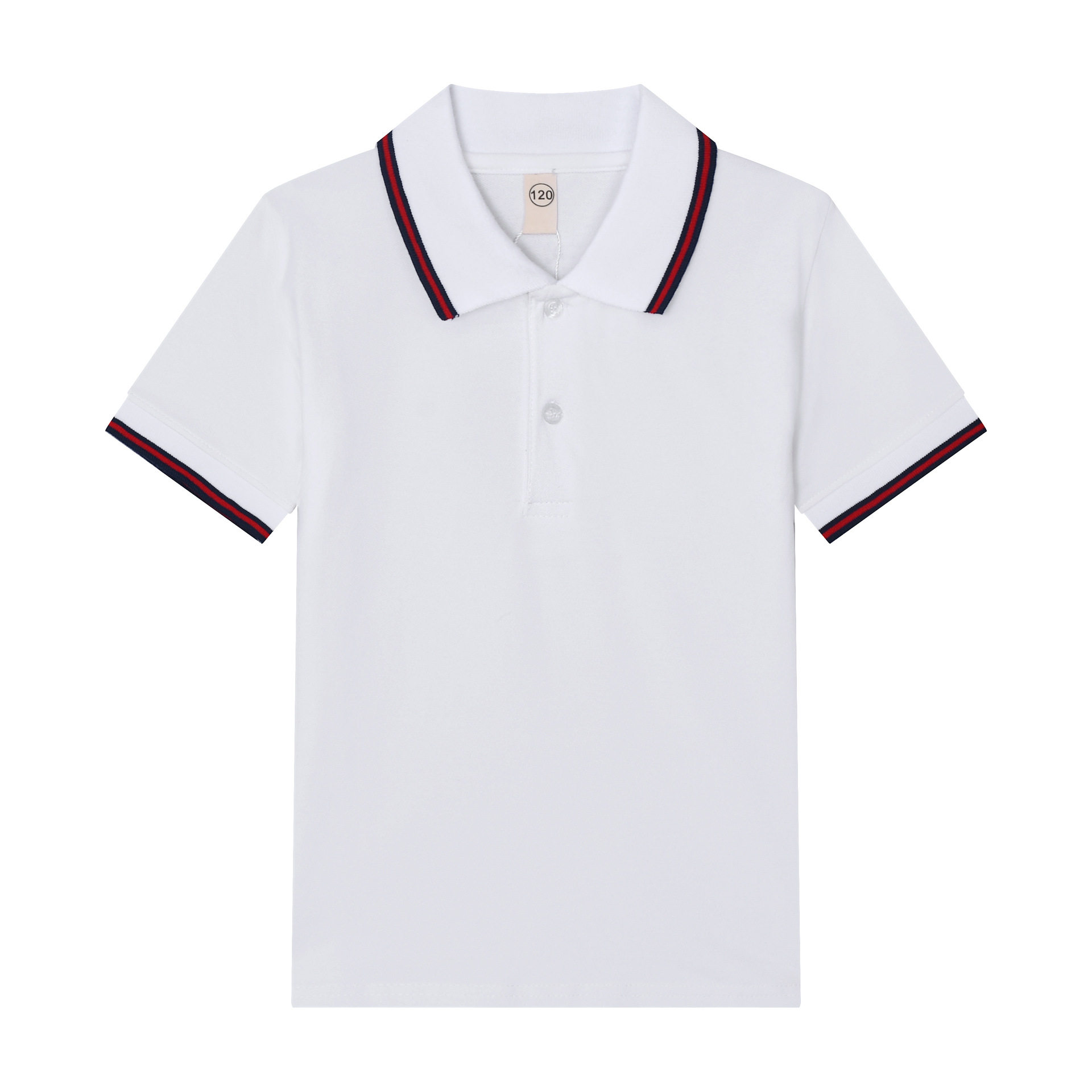 跨境儿童白色t恤校服夏装polo衫六一演出服幼儿园园服一件代发