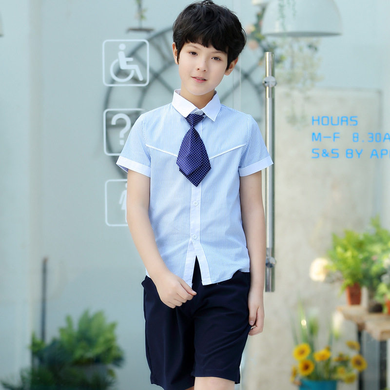 澜洋贝贝小学生校服批发夏季中学毕业服班服英伦风套装毕业服装
