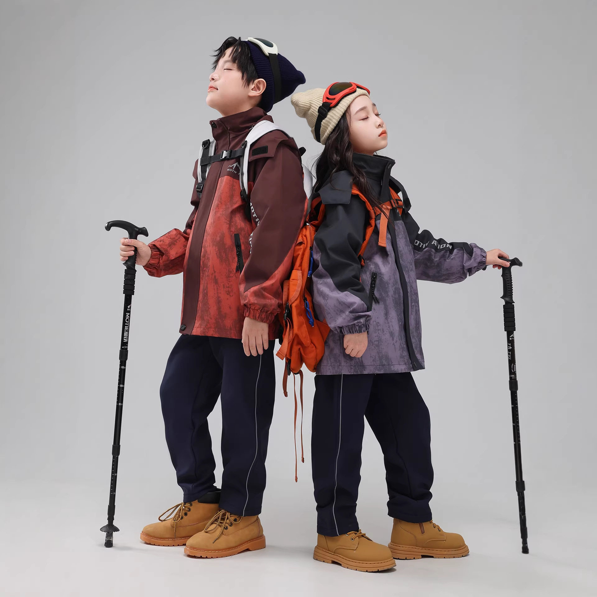 冲锋衣儿童套装三合一套装可脱卸户外服装小学生校服幼儿园服班服