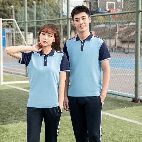 夏季班服短袖套装学院风中学生校服宽松t恤高中大学生校服运动服