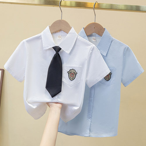 夏季新款儿童纯棉小学生衬衫JK制服幼儿园衬衣校服中大童合唱演出
