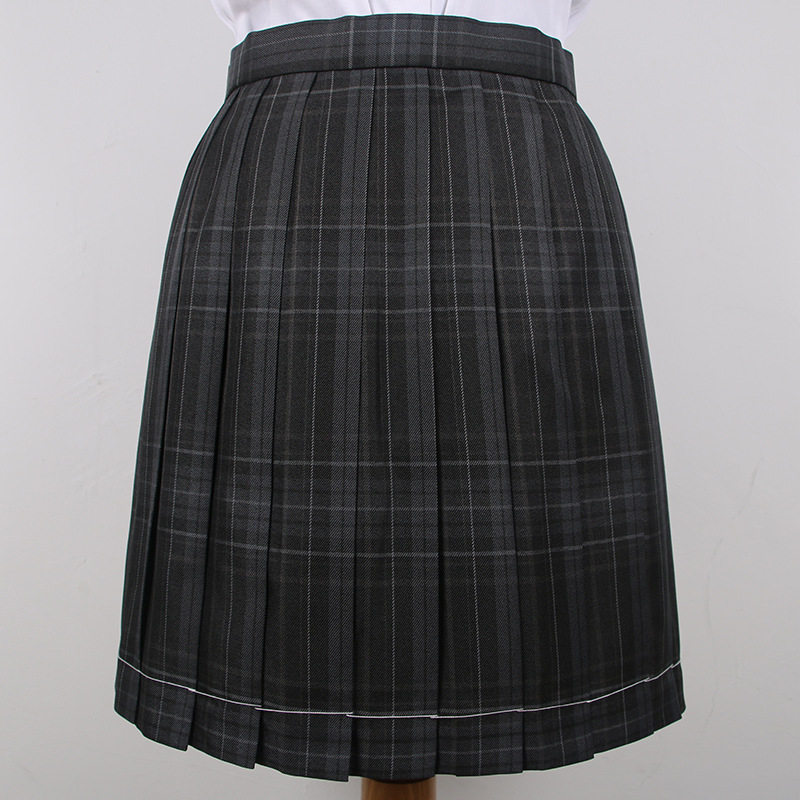 日系学院高腰格子【碳&灰】格裙JK制服裙半身裙百褶裙校服