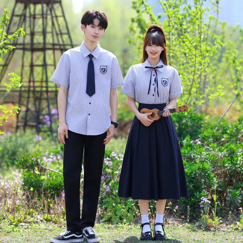 实拍小中大学生校服制服表演服毕业照服衬衫套装班服2026