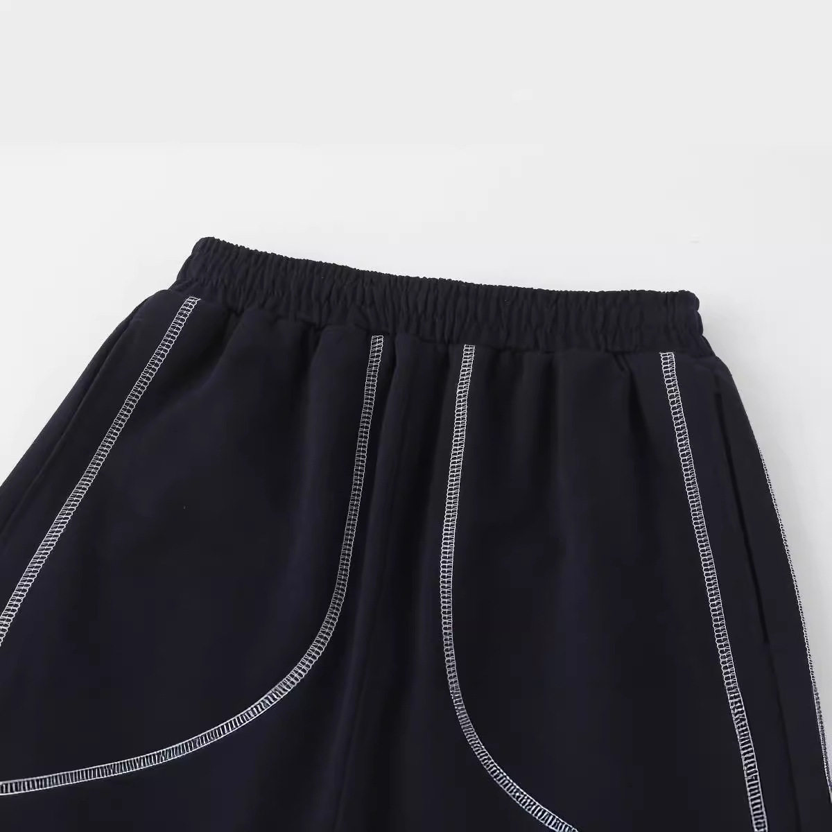 英伦风藏青男女款运动裤春秋装中小学生白线装饰直筒校服长裤子