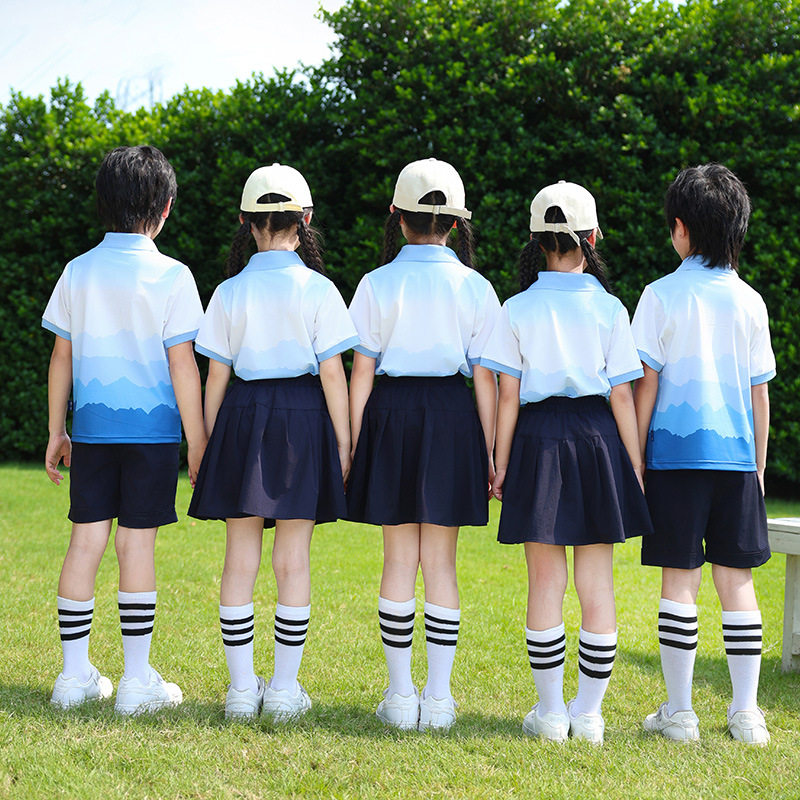 春夏新款速干面料中小学生校服套装幼儿园园服团体班服儿童演出服