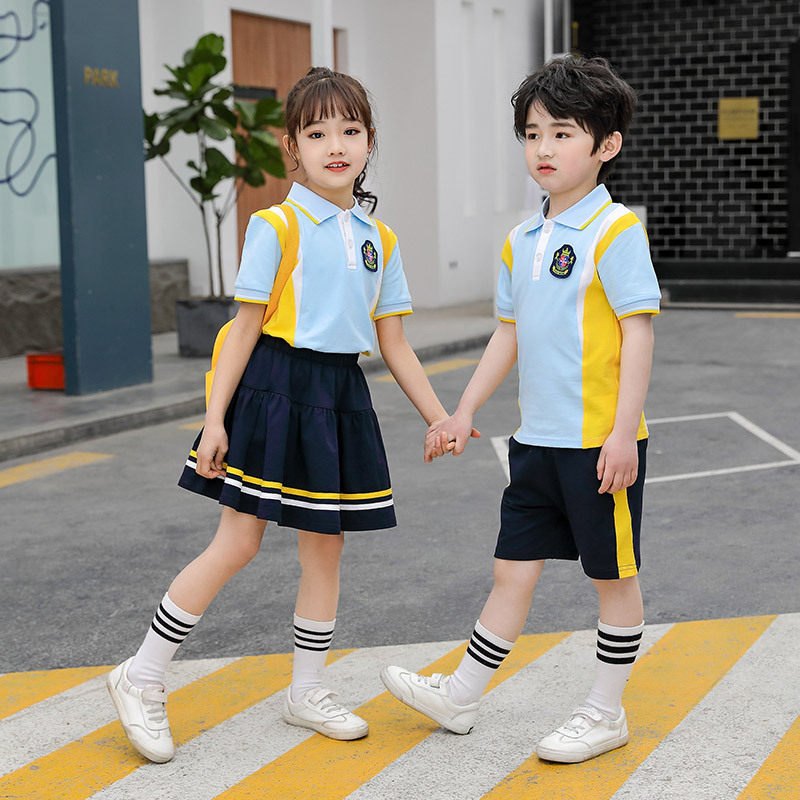 幼儿园园服夏装小学生校服套装学院风运动班服儿童演出服夏季新款