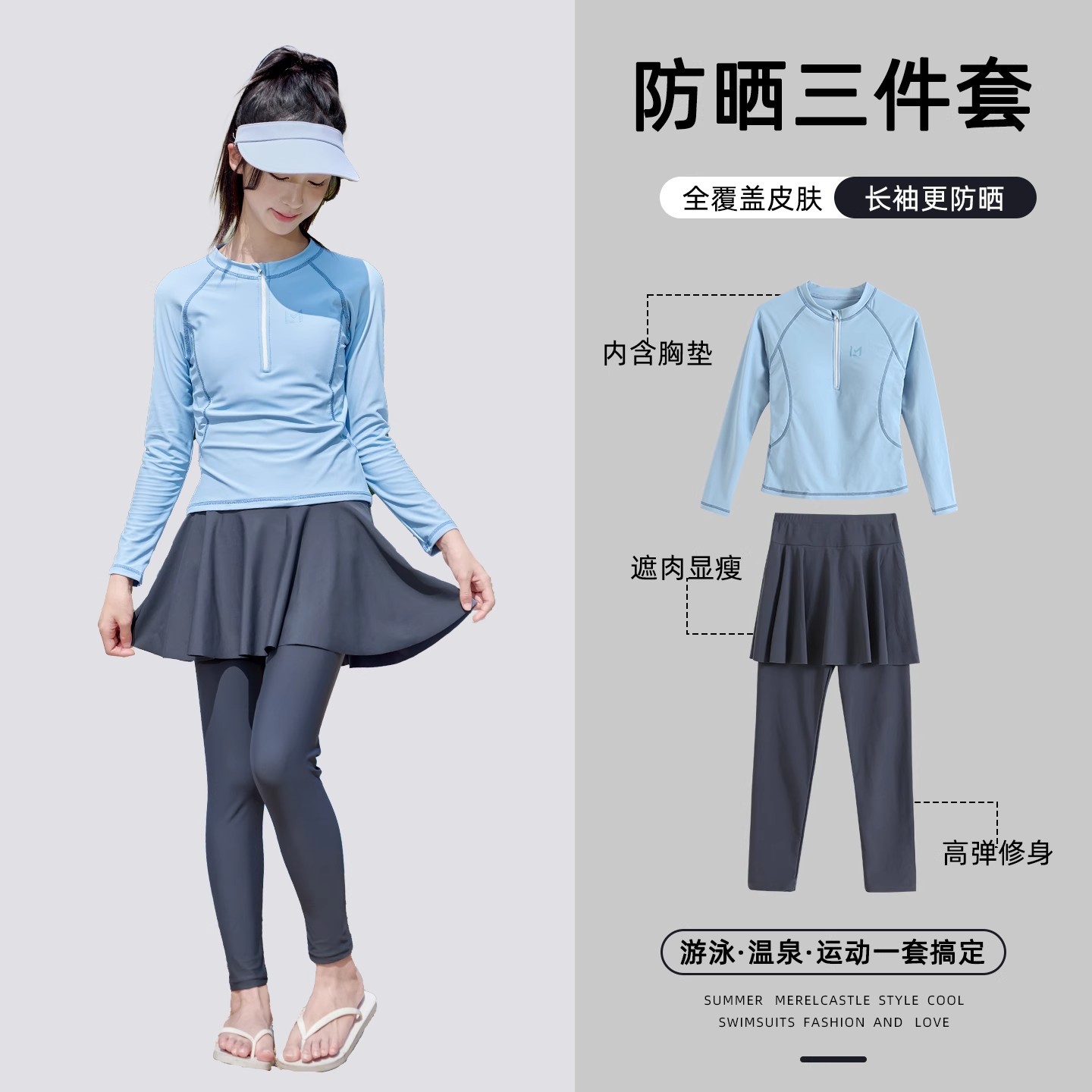 儿童泳衣女童高颜值2025新款全身防晒女孩泳装夏大童专业游泳