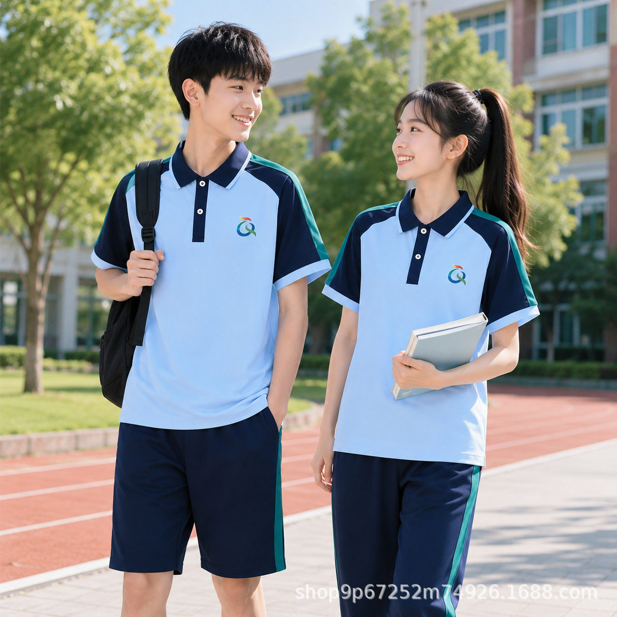 清远市校服夏季运动套装中小学生索罗纳凉感面料短袖Polo衫男女款