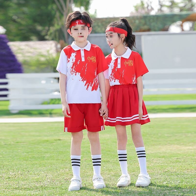幼儿园班服夏季套装儿童六一表演服装啦啦队演出服校服小学生运动