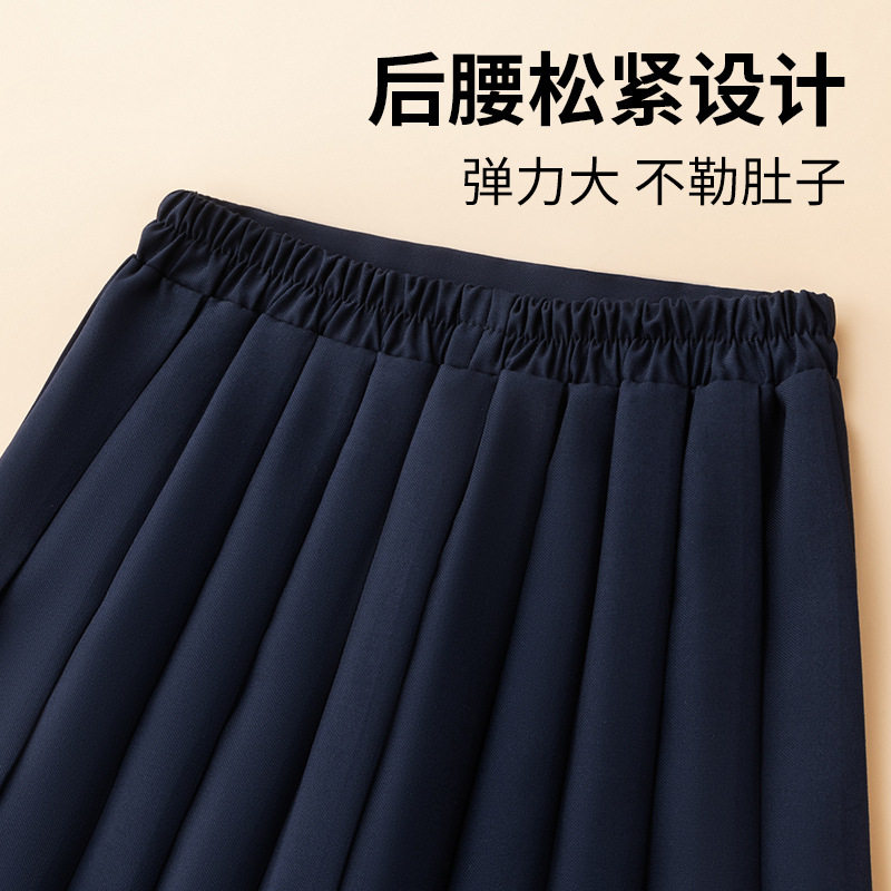 儿童纯色半身裙高腰显瘦a字百褶中裙女童学院风校服裙JK短裙裙子