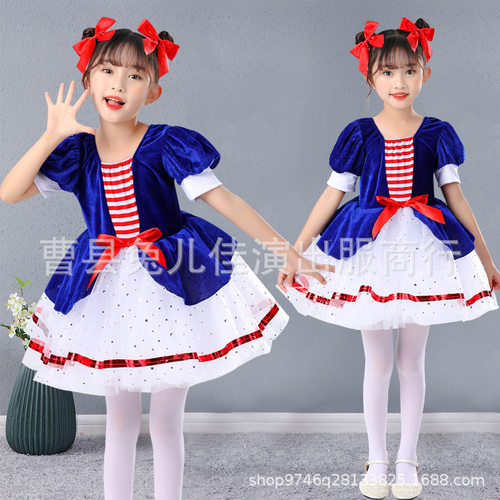 六一儿童节演出服幼儿园跳舞蹈服装女童蓬蓬纱裙爵士舞亮片表演服