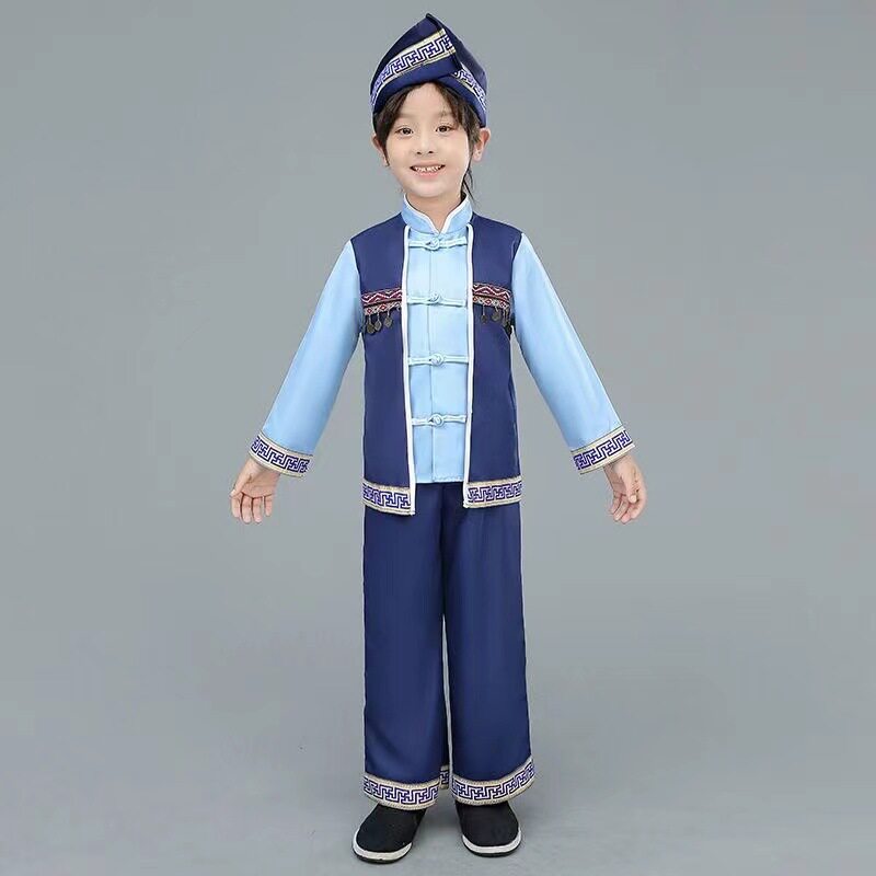 儿童少数民族壮族三月三舞蹈表演服六一女童苗族演出服装彝族长袖