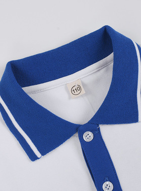 儿童短袖polo衫白色t恤男女童园服英伦风 中小学生校服夏装