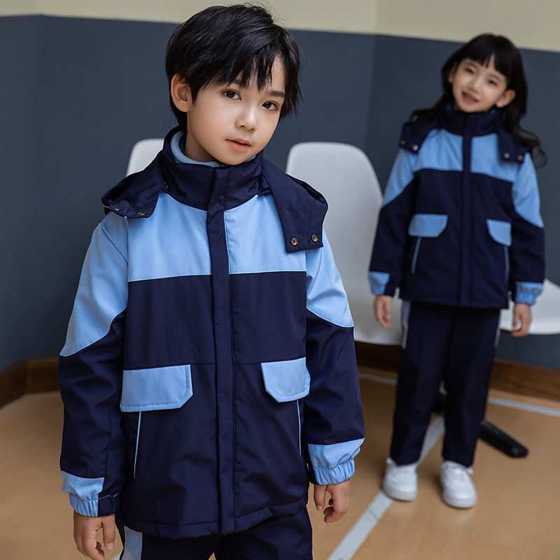 中小学生校服套装秋冬款儿童运动会班服冲锋衣幼儿园园服定制批发