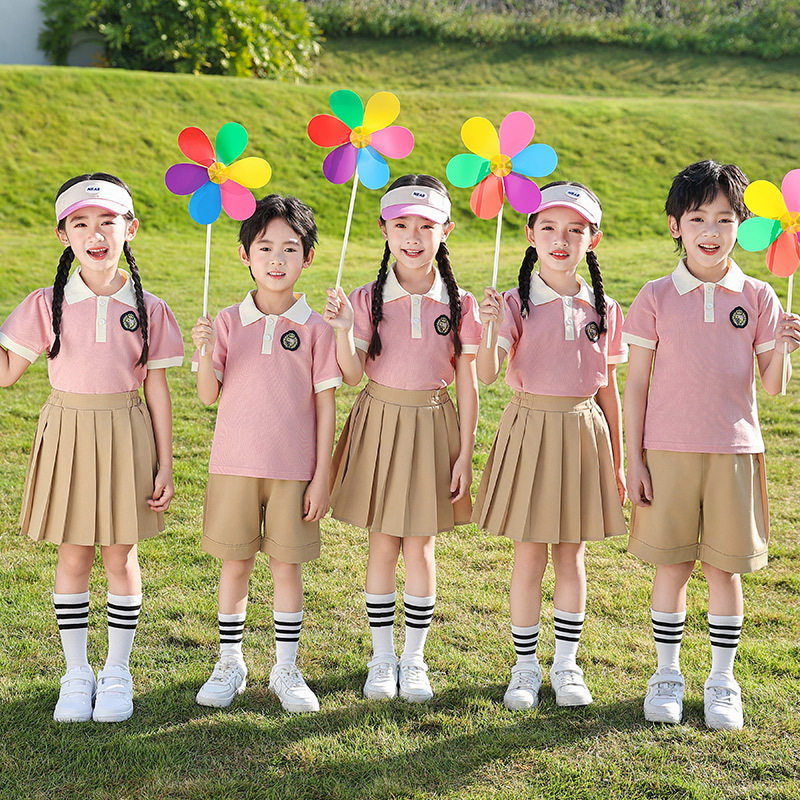 小学生校服夏装幼儿园园服两件套新款男女童班服六一表演套装