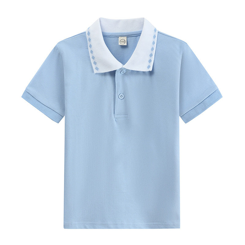 中小学生校服内搭白色t恤短袖夏季男生POLO衫班服打底衫女生上衣