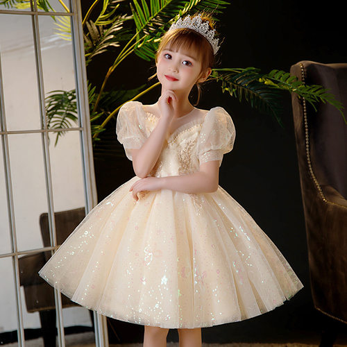 儿童礼服公主裙花童婚礼高端女孩晚礼服女童钢琴演奏主持人