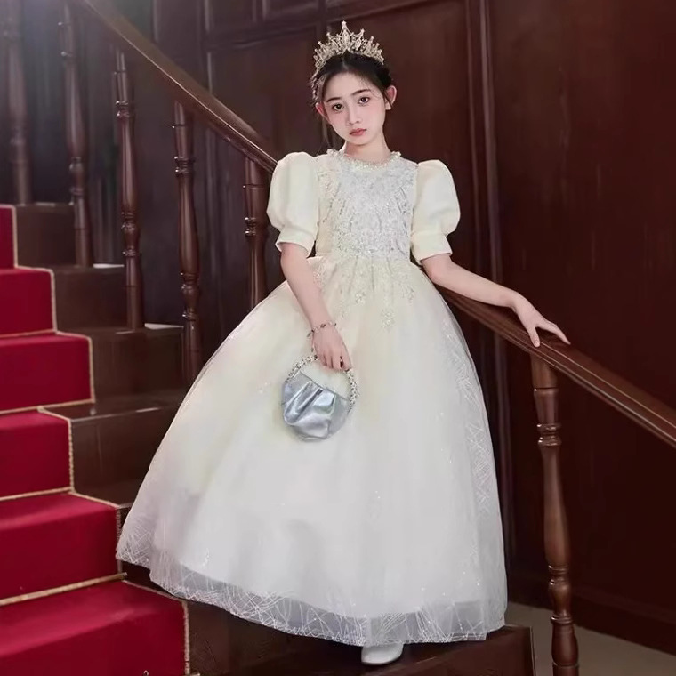 女童公主裙2025新款高端儿童生日礼服花童钢琴演奏小主持人