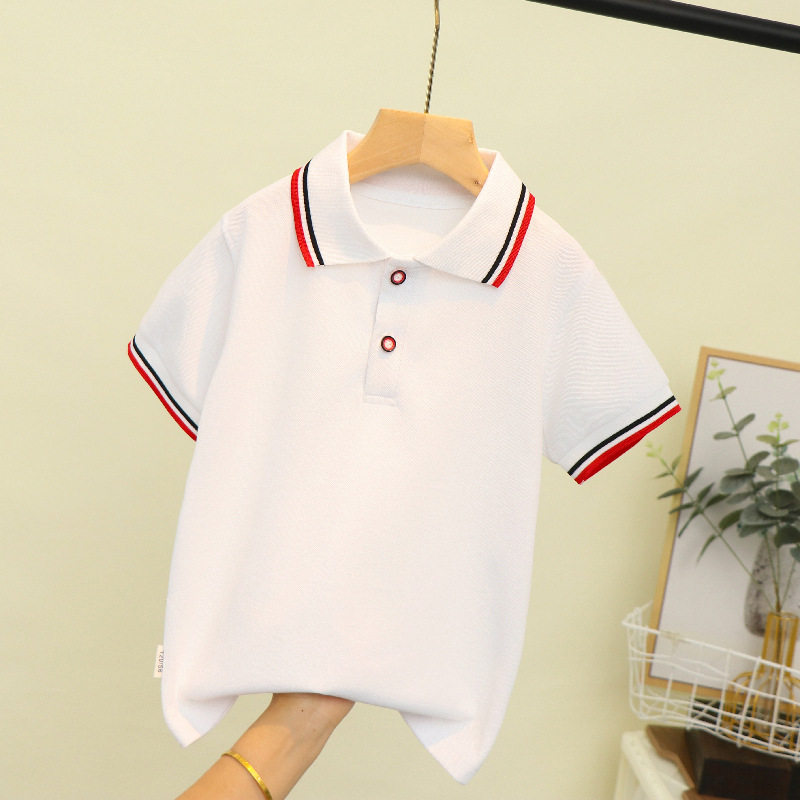 男童短袖polo衫学生校服中大童儿童纯棉T恤女童毕业班服夏季短袖