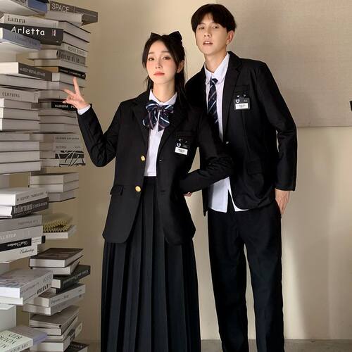班服学院风夏季套装高中校服初中学生女生毕业照白衬衫制服表演服