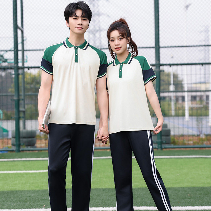 夏季新款班服套装中学生短袖初中高中校服春秋季三件套批发现货
