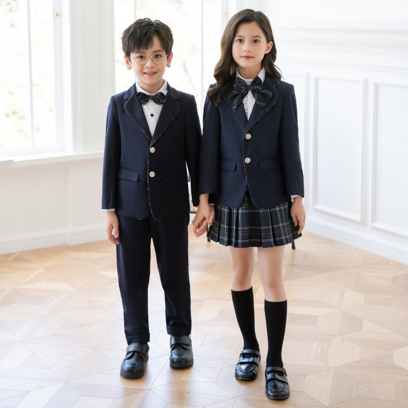 小学生班服秋季加绒校服套装英伦学院风幼儿园园服西装表演服长袖