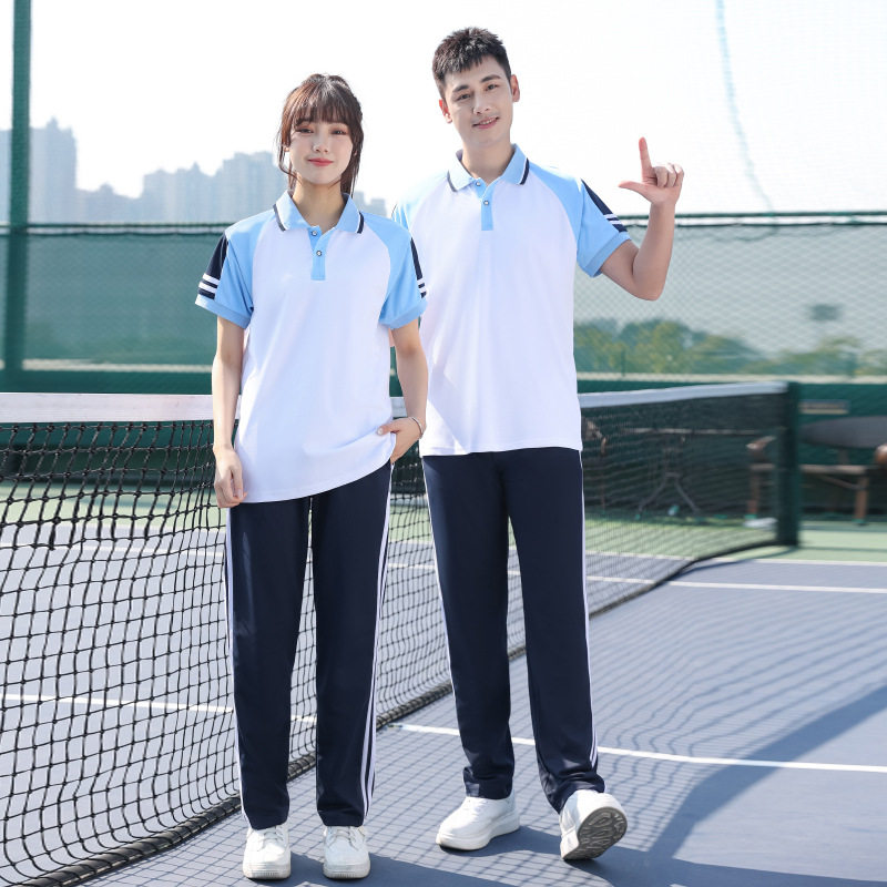 夏季学生校服班服初中高中男女情侣短袖运动会学院风套装校服定制