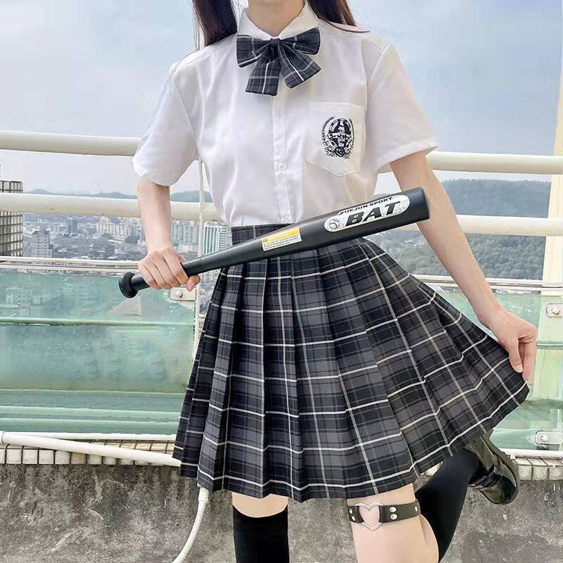 jk制服女套装正版日系校服学院风短袖衬衫少女咩啊格裙百褶裙裙子