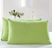 Cotton Bốn Mùa Màu trơn Màu xanh lá cây Vỏ gối một mảnh Cotton Twill Active In nhuộm Nhuộm màu đơn sắc Vỏ gối đơn sắc - Gối trường hợp