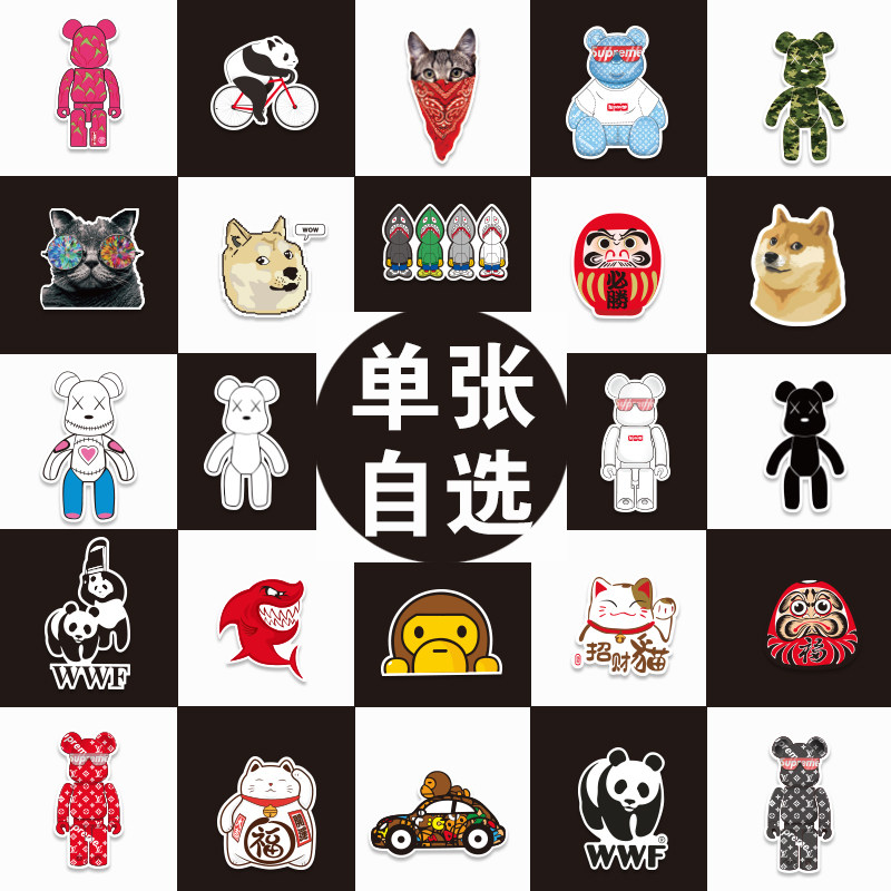 personality Trend lovely Cartoon pull rod trunk Sticker notebook computer Flat Chassis portable battery waterproofin the 3C Digital Accessories, Laptop Accessories , Colorful stickers notebook  category - from Buy2taobao.com to provide professional Taobao agent buy service