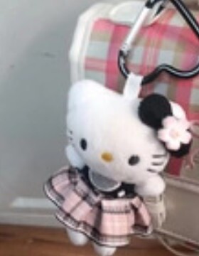 赫本礼帽兔子Kitty挂件可爱书包毛绒公仔玩偶挂饰钥匙扣包包礼物