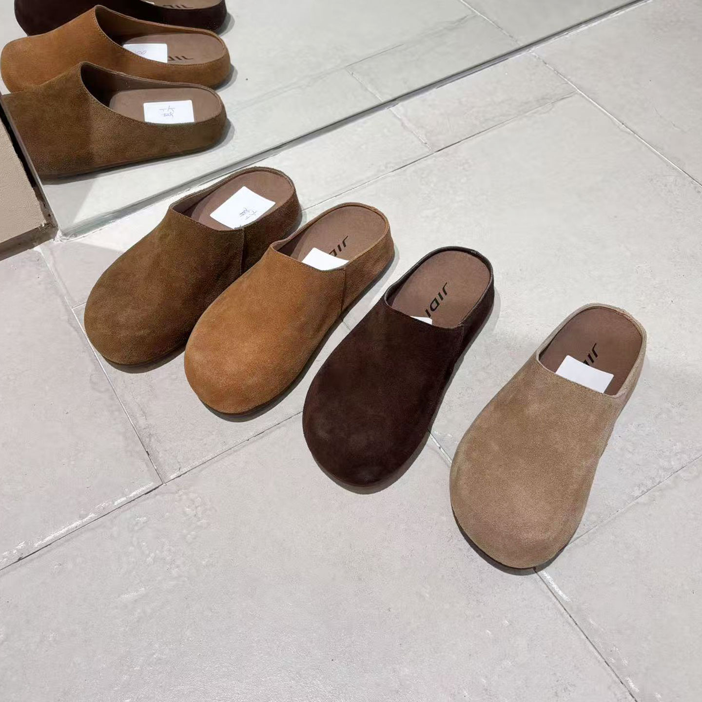 真皮厚底包头半拖萌舒适勃肯鞋