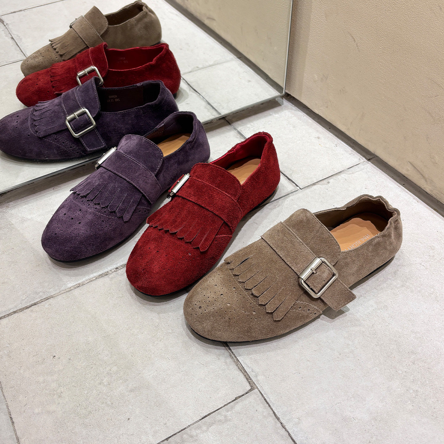 头层牛皮红色软底流苏一脚蹬乐福鞋女2026新款平底真皮小皮鞋单鞋,女鞋,勃肯鞋/软木鞋,淘宝优惠券,粉丝福利购,淘宝优惠卷