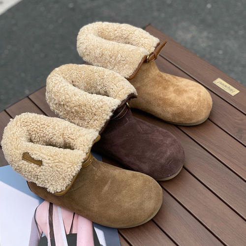 真皮两穿雪地靴加绒加厚保暖棉靴