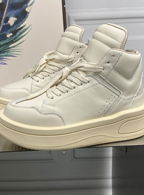 欧洲站真皮高帮德训鞋女2025新款厚底板鞋休闲运动百搭小白鞋秋冬