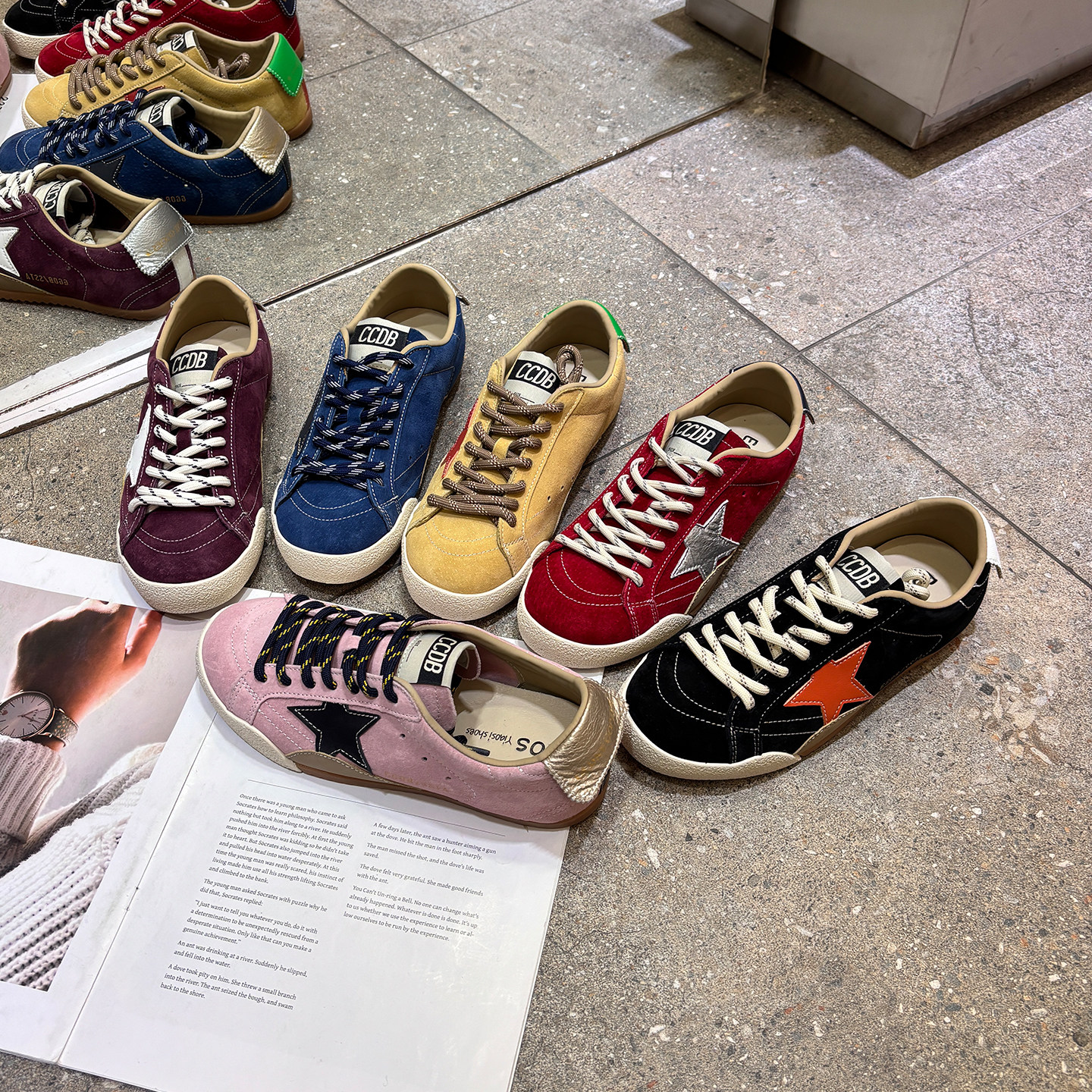 真皮平底低帮休闲运动星星鞋女2026春复古做旧脏脏鞋软底防滑板鞋,女鞋,德训鞋,淘宝优惠券,粉丝福利购,淘宝优惠卷