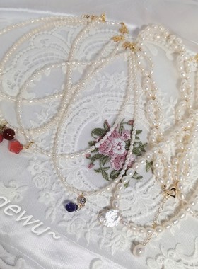 《好看不贵的珍珠项链》天然淡水珍珠项链14k包金配件南红星星