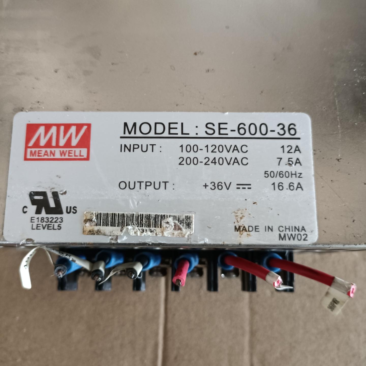 明纬 SE-600-36 36V16.6A 600W开关电源