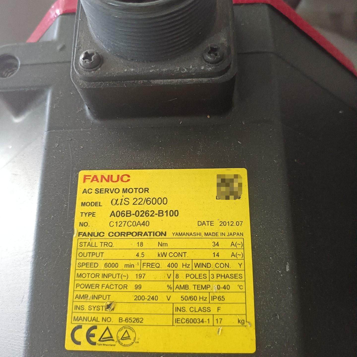 A06B-0262-B100拆机伺服电机