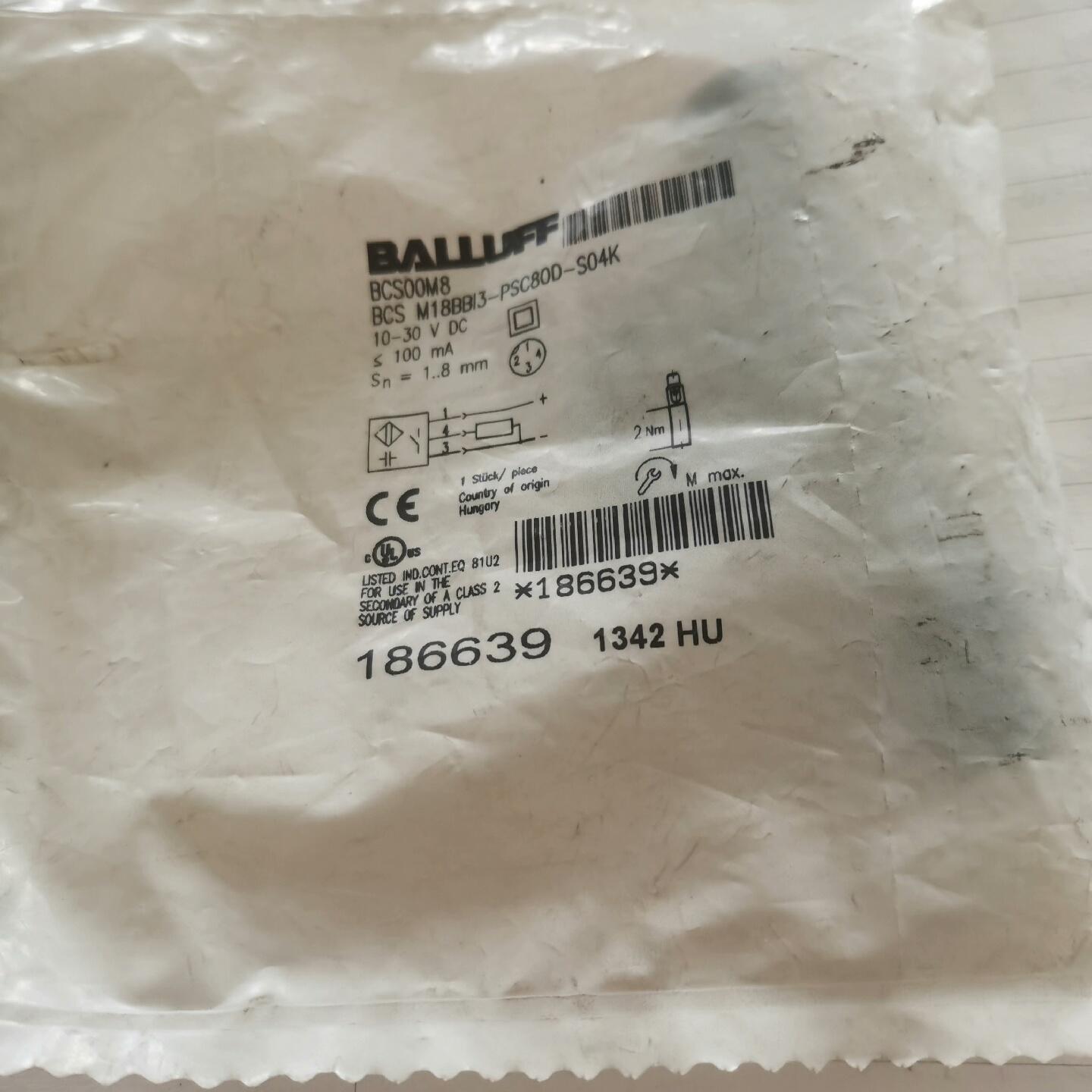 巴鲁夫BCS M18BBI3-PSC80D-S04K传感器
