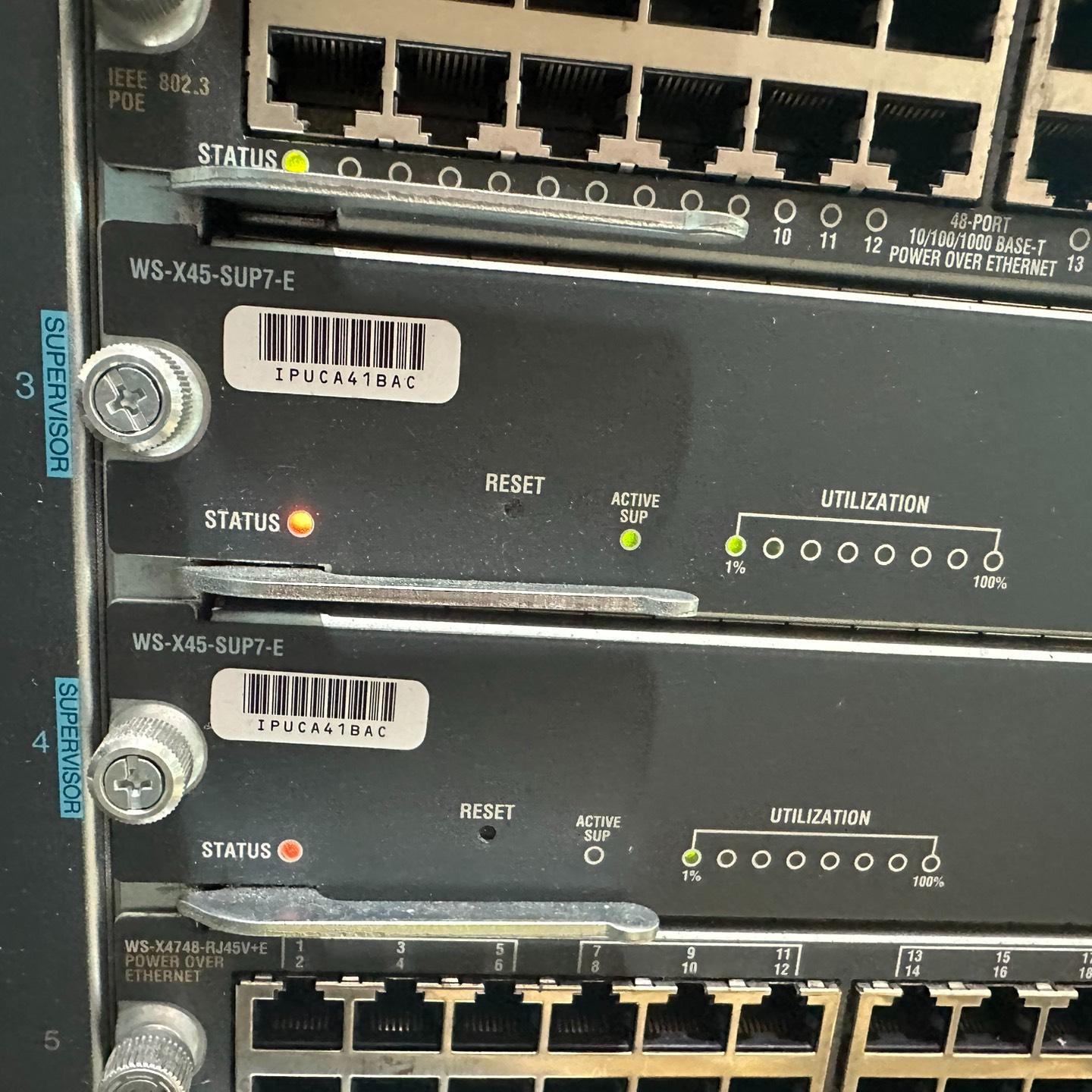 思科机框wS-C4507R+E 带电源PWR-C45-280