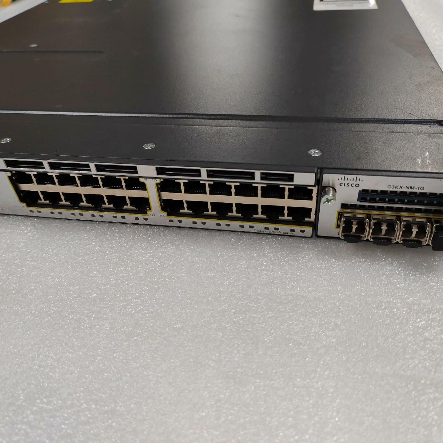 思科 WS-C3750X-24T-S 测试OK 单电、不含模