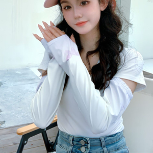 冰袖女款夏季防晒袖套开车防紫外线套袖护袖手套学生宽松冰丝手袖