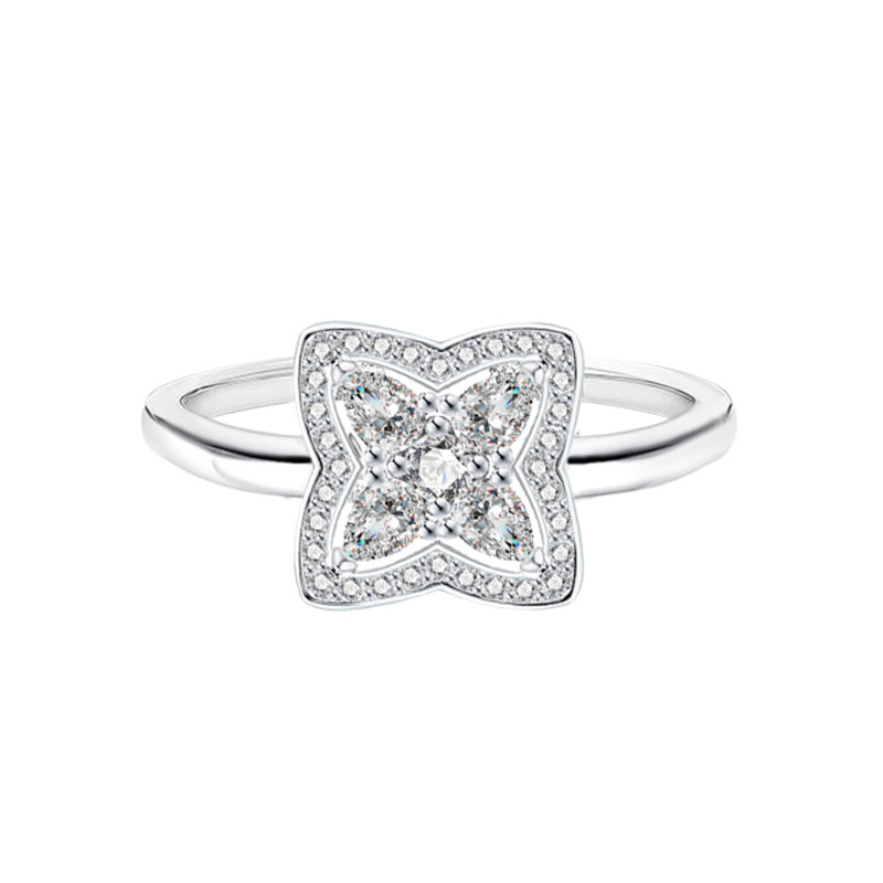 thumbnail for Official genuine diamond-encrusted ring Tan Jianci same style full diamond lotus opening ring light luxury Valentine's Day gift